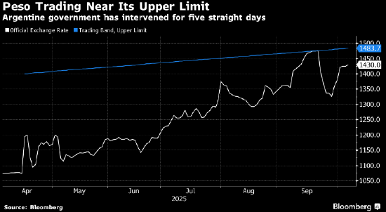 阿根廷政府连续第五天抛售美元以遏制比索跌势 储备面临压力